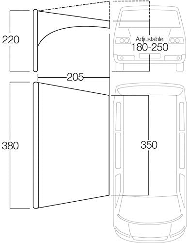 Vango AirBeam Himmelsüberdachung für Wohnwagen und Wohnmobile, 3,5 m Grau Einheitsgrösse, Grau Einhe