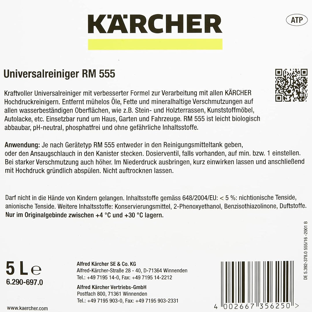 Kärcher Universalreiniger RM 555 für Hochdruckreiniger (Volumen: 5,0 l, biologisch abbaubar, äussers