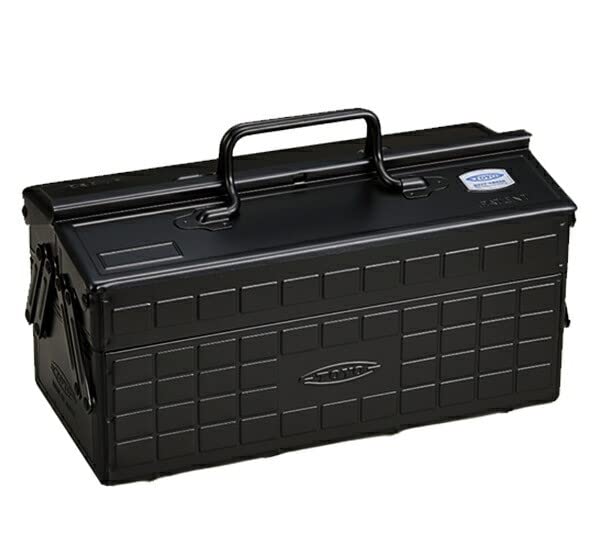 Toyo ST-350BK Color 2-stöckiger Werkzeugkasten, Schwarz, Schwarz