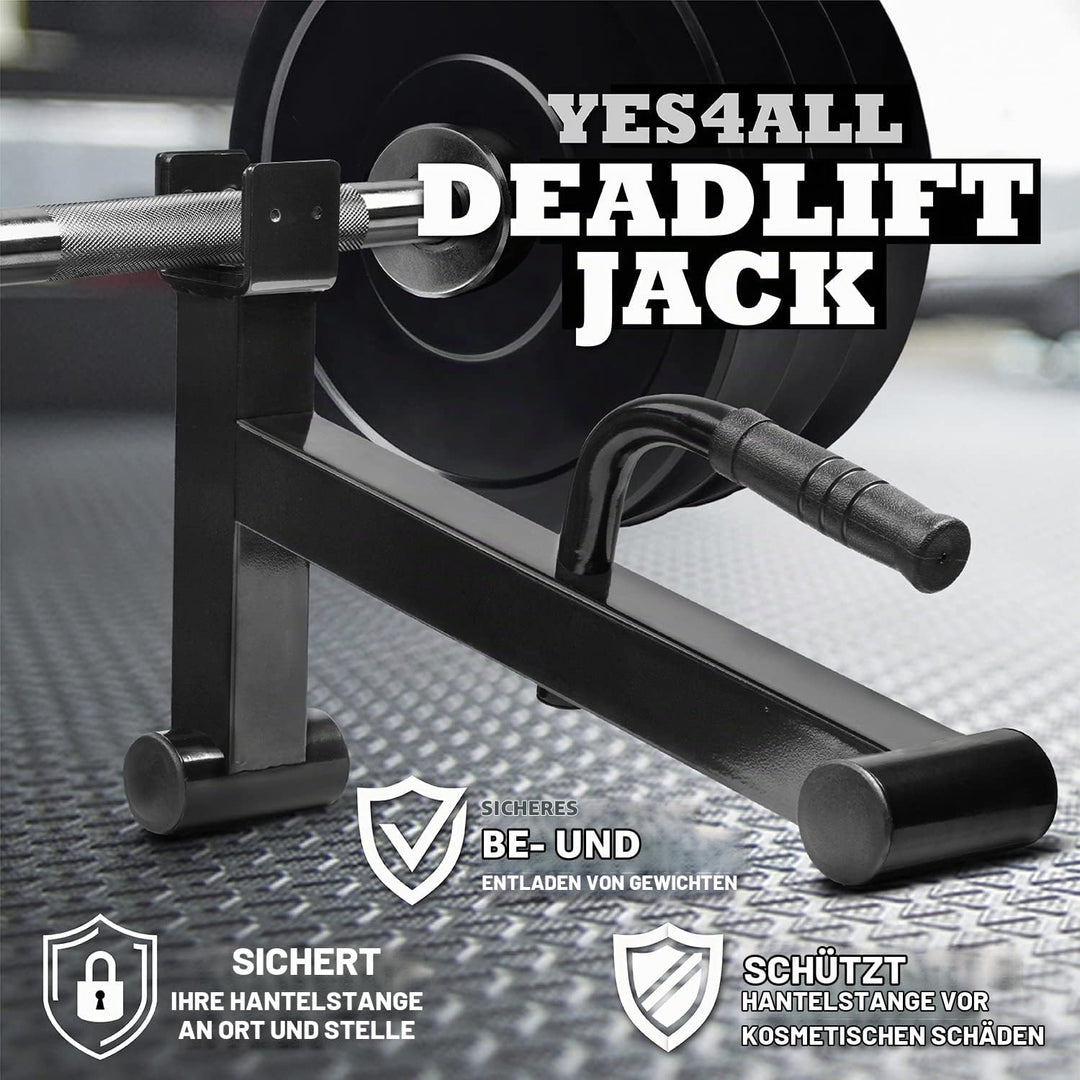 Yes4All Deadlift Jack | Kreuzheben Langhantelheber mit UHMW Protective Pad Griff für Laden und Entla