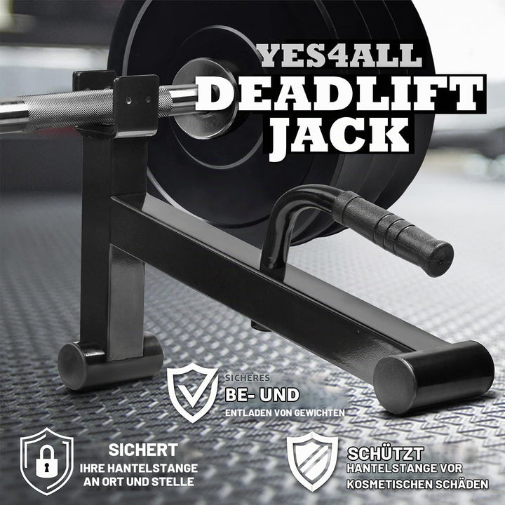 Yes4All Deadlift Jack | Kreuzheben Langhantelheber mit UHMW Protective Pad Griff für Laden und Entla