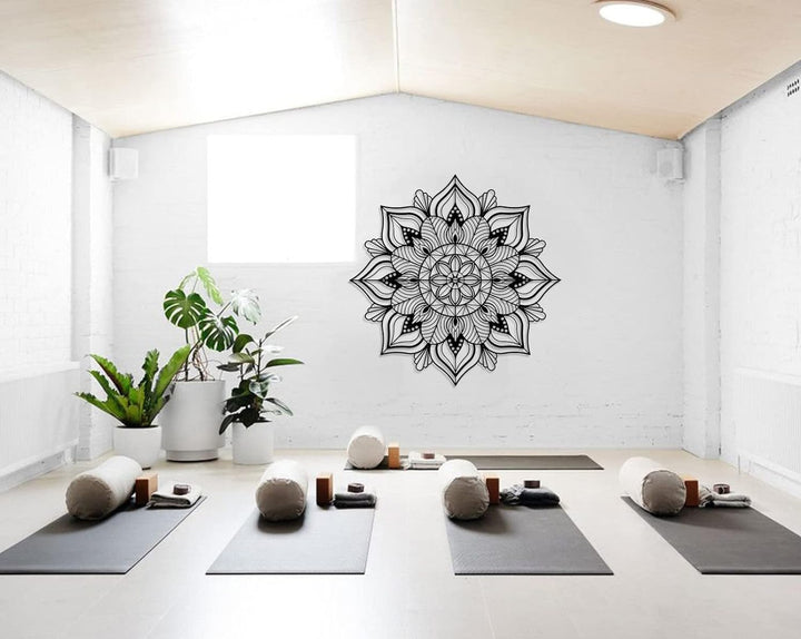 ESTART Grosse Metall-Mandala-Wanddekoration, einzigartige Lotusblumen-Wandkunst für Zuhause Schlafzi