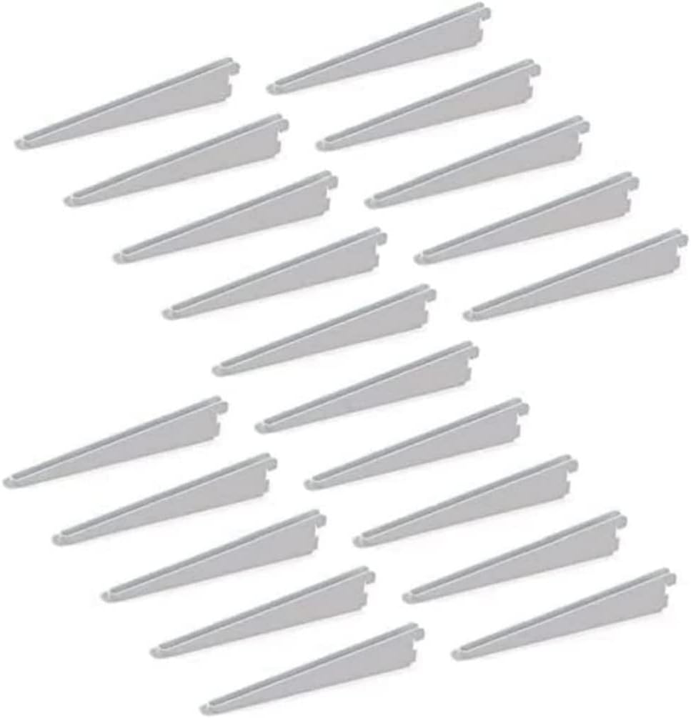 Emuca - Regalwinkel für Leistenprofil, doppelte Bohrung, Durchlass 32 mm 270mm, Set aus 20 Stück, We