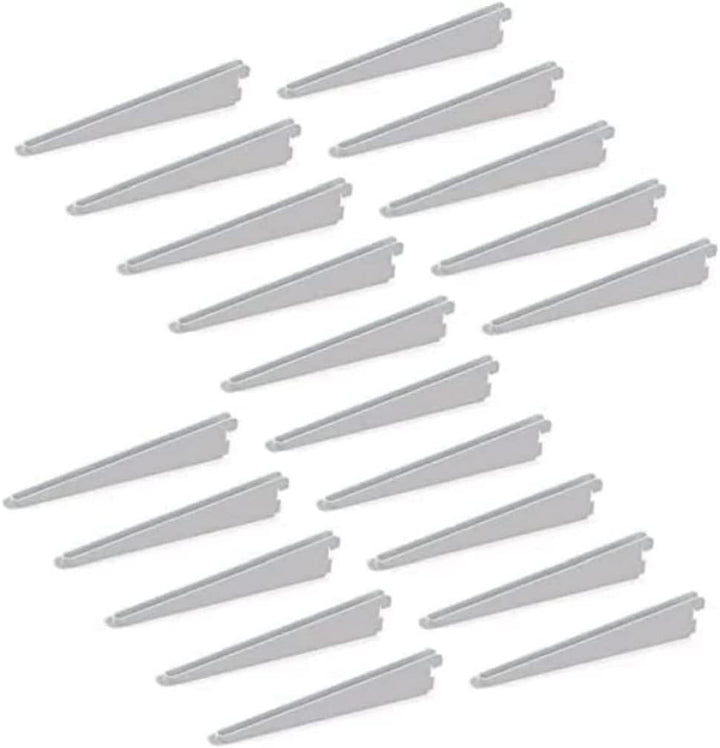 Emuca - Regalwinkel für Leistenprofil, doppelte Bohrung, Durchlass 32 mm 270mm, Set aus 20 Stück, We