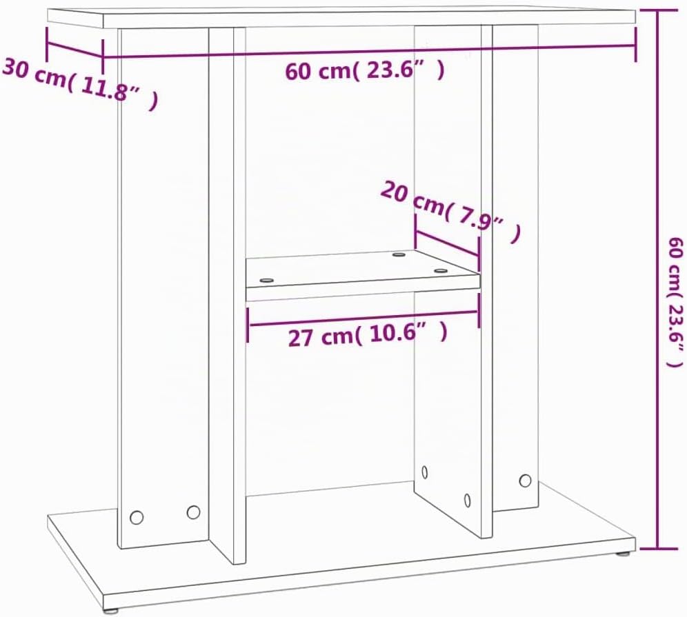 vidaXL Aquariumständer Betongrau 60x30x60 cm Holzwerkstoff 60 x 30 x 60 cm Betongrau, 60 x 30 x 60 c