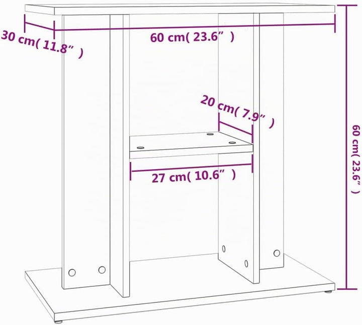 vidaXL Aquariumständer Betongrau 60x30x60 cm Holzwerkstoff 60 x 30 x 60 cm Betongrau, 60 x 30 x 60 c