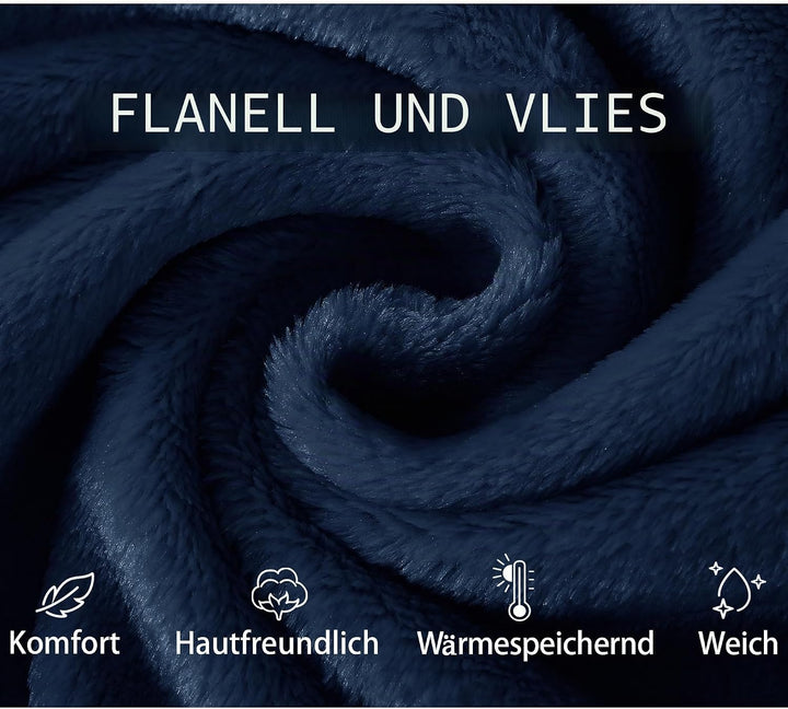 Mnemo Bademantel Damen Lang mit Kapuze Bademantel Damen Frottee Bademantel Damen Flauschig Blau L, B
