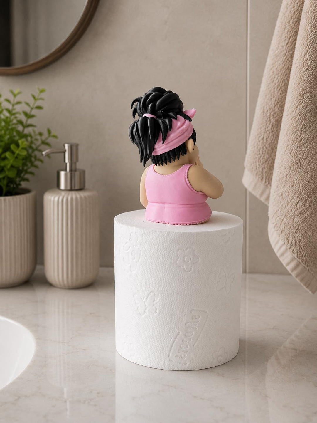 Lustiges Toilettenrollenhalter Paar | Mann &amp; Frau auf Klopapierrolle | Badezimmer Deko Idee| Witzige