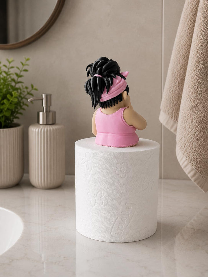 Lustiges Toilettenrollenhalter Paar | Mann &amp; Frau auf Klopapierrolle | Badezimmer Deko Idee| Witzige