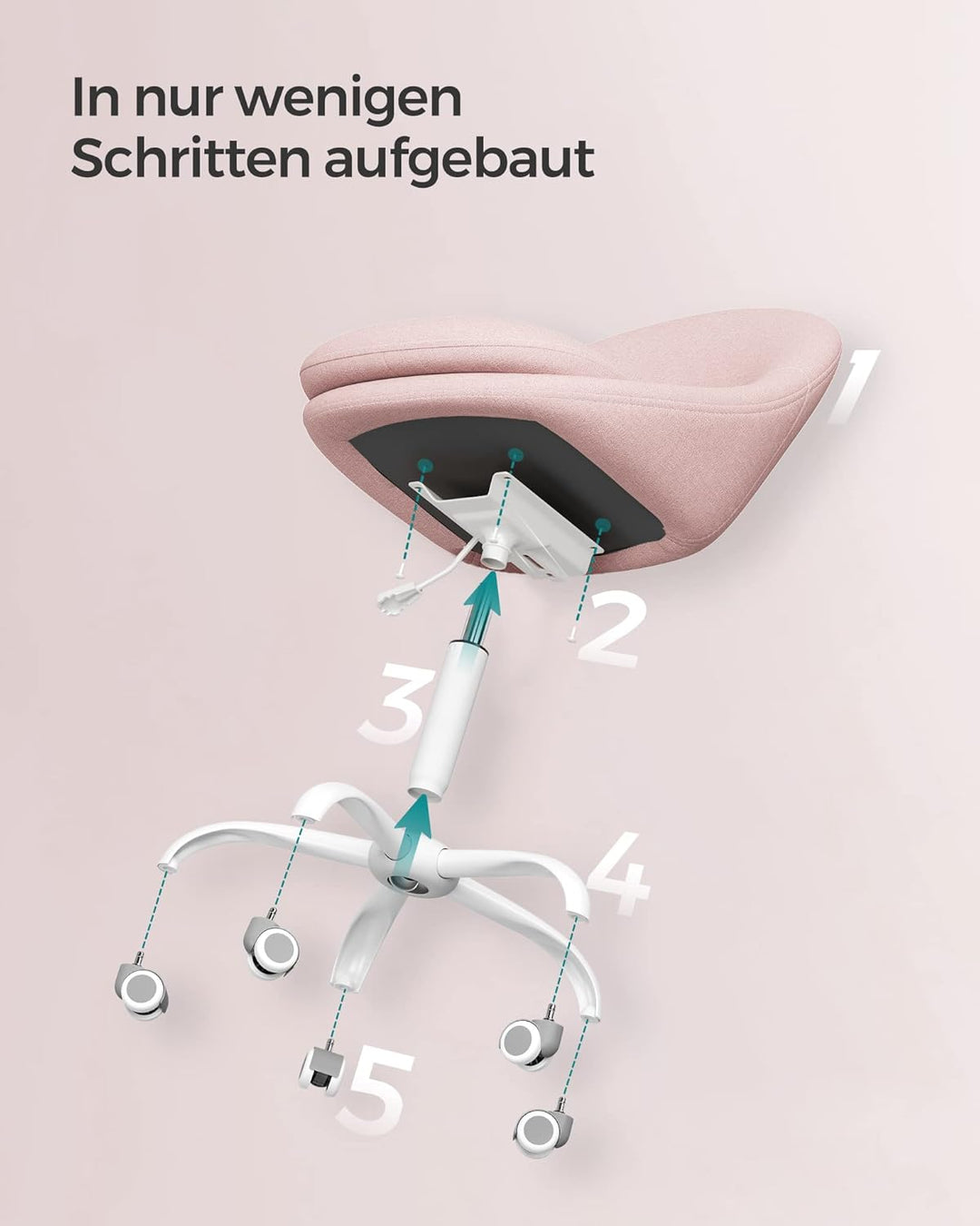 SONGMICS Homeoffice Stuhl, Drehstuhl, Schreibtischstuhl, Schaumstoffpolsterung, höhenverstellbar, fü