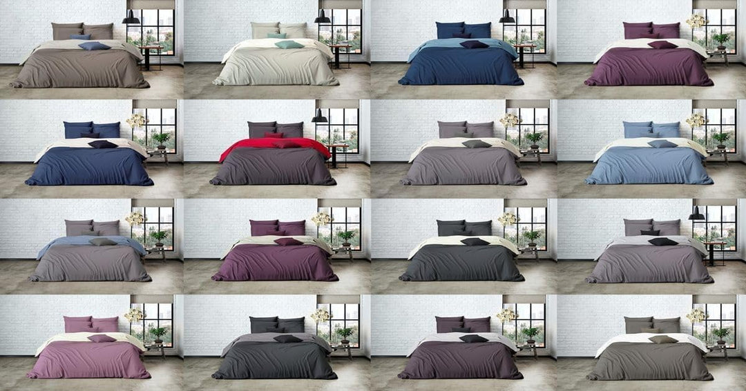 MISTRAL HOME Uni Einfarbig Wende Bettwäsche Edel Perkal 100% Ägyptische Baumwolle, Farbe:Chateau Gre