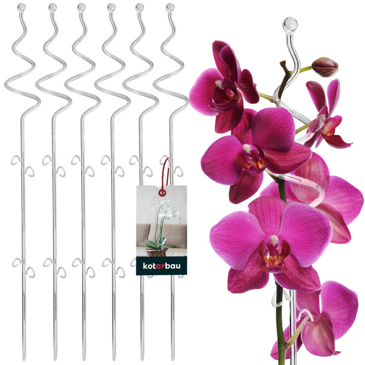 KOTARBAU® 6er Set Pflanzenstütze Transparent PVC 58 cm Spirale Blumenstütze Rankhilfe Zimmerpflanzen