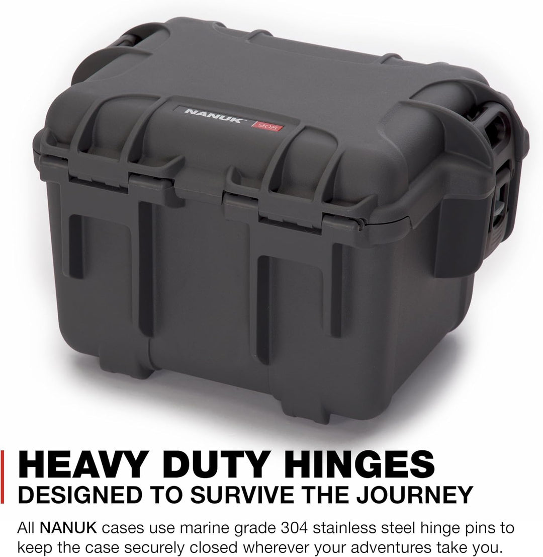 Nanuk 908 Hartschalenkoffer, wasserdicht, Graphit Graphit Leer, Graphit Leer