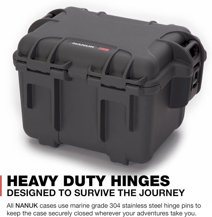 Nanuk 908 Hartschalenkoffer, wasserdicht, Graphit Graphit Leer, Graphit Leer