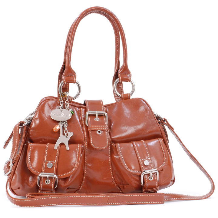 Catwalk Collection Handbags - Leder - Umhängetasche/Henkeltasche - Handtasche mit Schultergurt/Schul