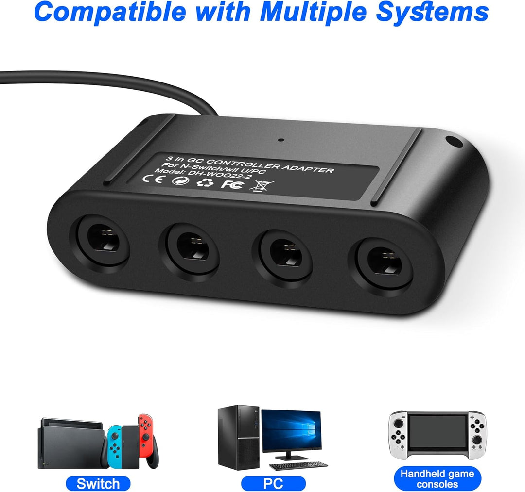 MEIRIYFA Gamecube Controller Adapter 4 Port für Switch, kompatibel mit Switch Super Smash Bros Gamec