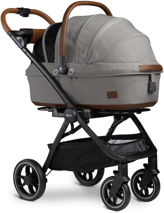 Tavo Maeve Medium Rigid‑Griff Haustier‑Autositz mit ISOFIX‑Bodenplatte, 2 Matratzenauflagen, Geeigne