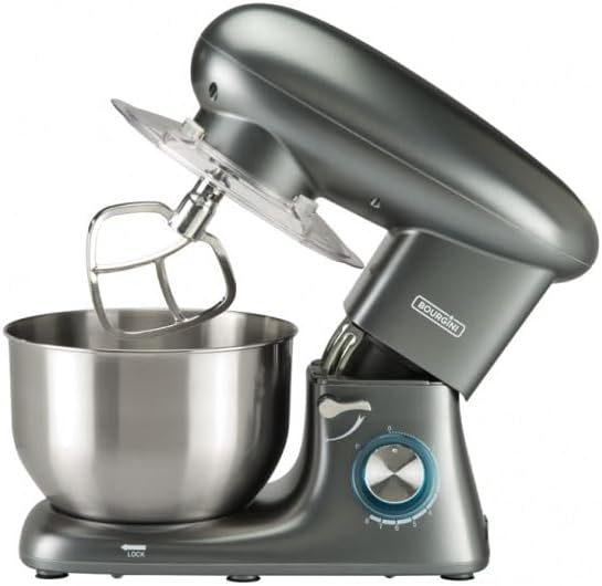 Bourgini Kitchen Chef Plus Grey 5.5L - Küchenmaschine (Grau Metallic)