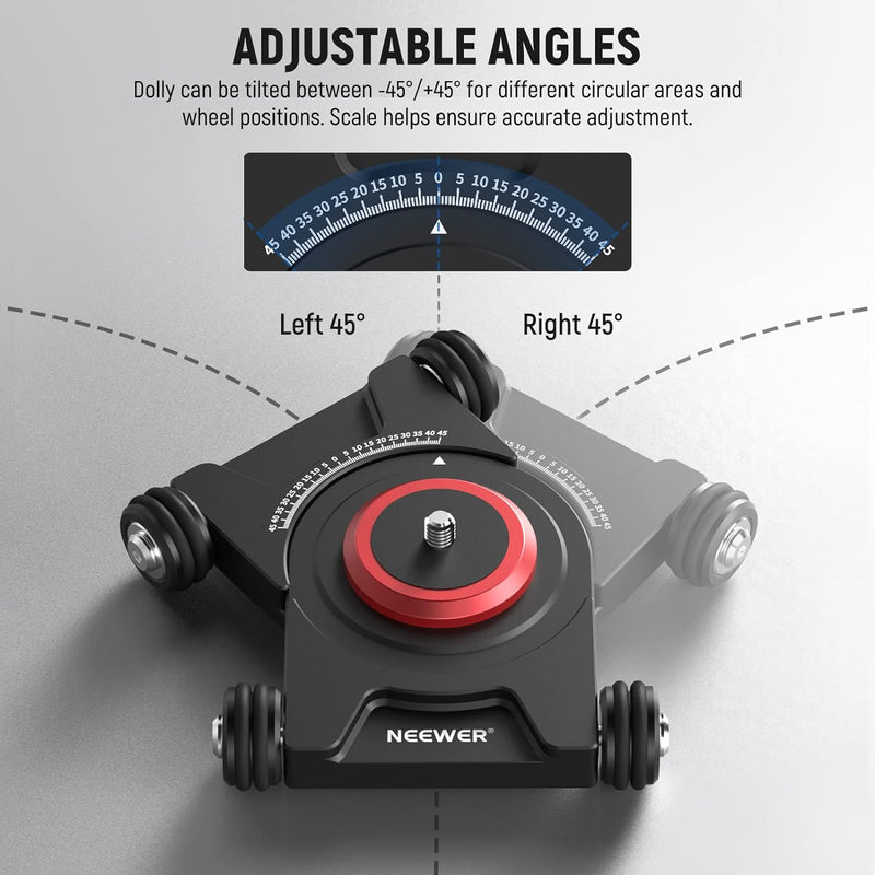 NEEWER Kamera Slider Dolly mit Kugelkopf und Telefonklemme, 4 rädriger Tisch Dolly mit 360° Panorama