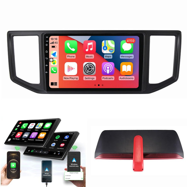 10 Zoll Android Autoradio mit GPS Navigation +HD Nachtsicht Auto Rückansicht Kamera Bremsleuchte Rüc