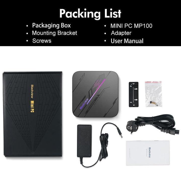 Blackview MP100 Pro Mini PC, Intel i3-1215U (bis to 4.4GHz), DDR4 16GB (Up to 64GB) RAM 512GB (Max 2