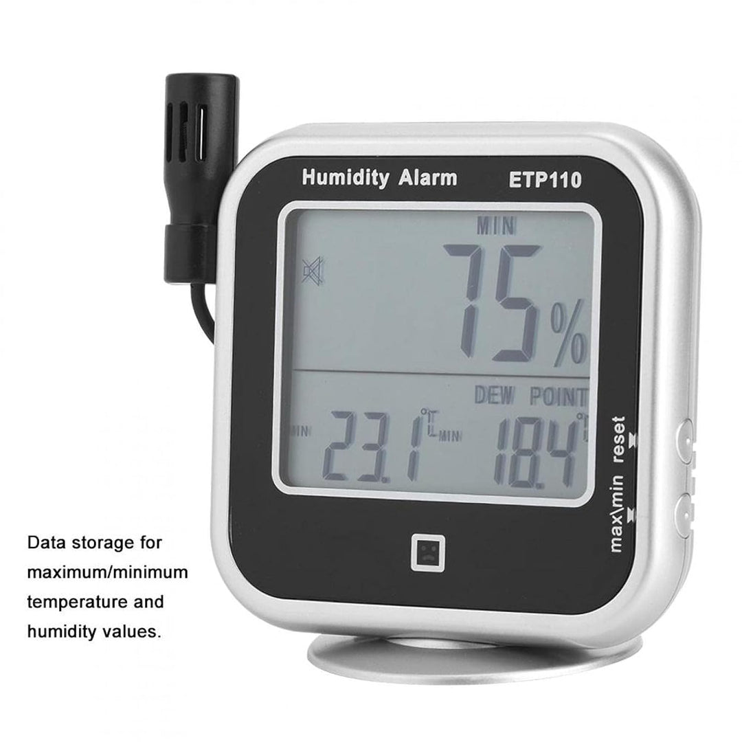 Digitaler Thermohygrometer ETP110 mit Luftfeuchtigkeit und Temperatur Messung sowie Taupunktanzeige