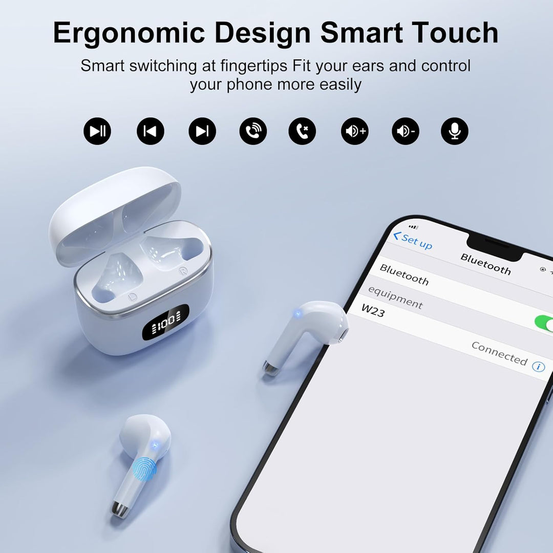 Bluetooth Kopfhörer, 2026 Neu In Ear Kopfhörer Kabellos Bluetooth 5.3 mit 4 ENC Mic, HiFi Stereo Noi