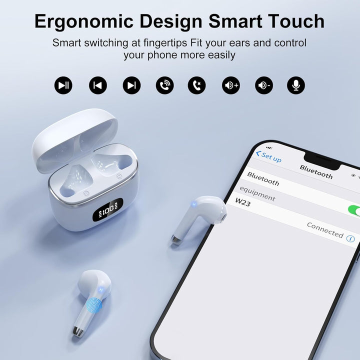 Bluetooth Kopfhörer, 2026 Neu In Ear Kopfhörer Kabellos Bluetooth 5.3 mit 4 ENC Mic, HiFi Stereo Noi