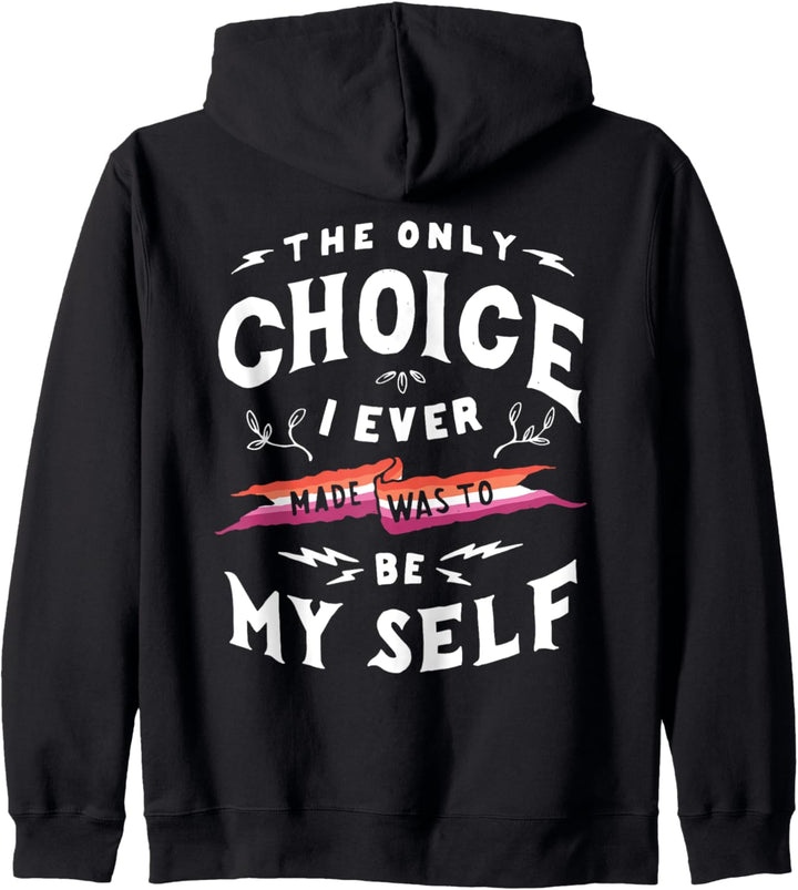 Only Choice To Be Myself Orange Pink Lesbian LGBT Pride Flag Kapuzenjacke