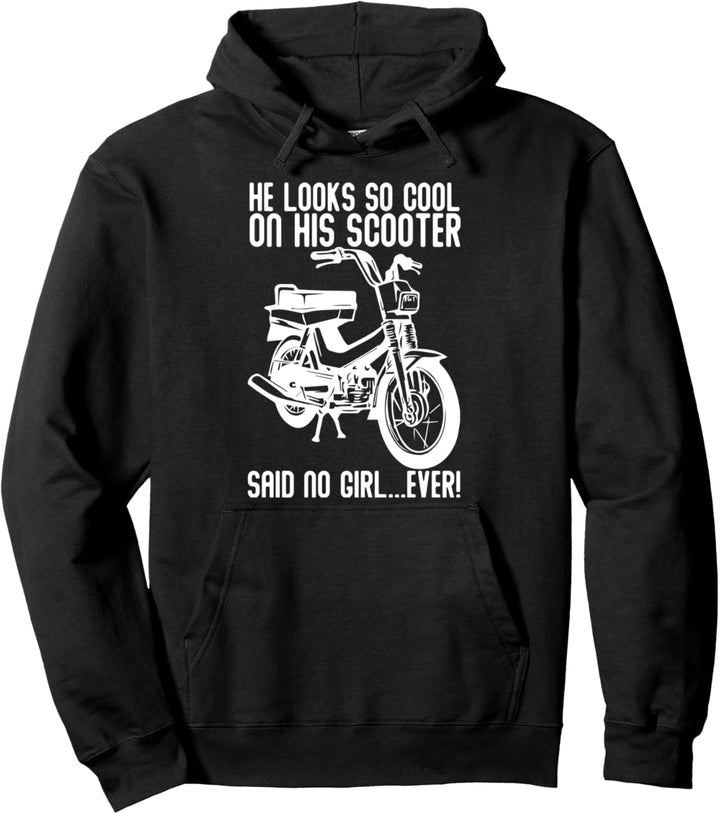 He Looks Cool On His Mofa Pullover Hoodie
