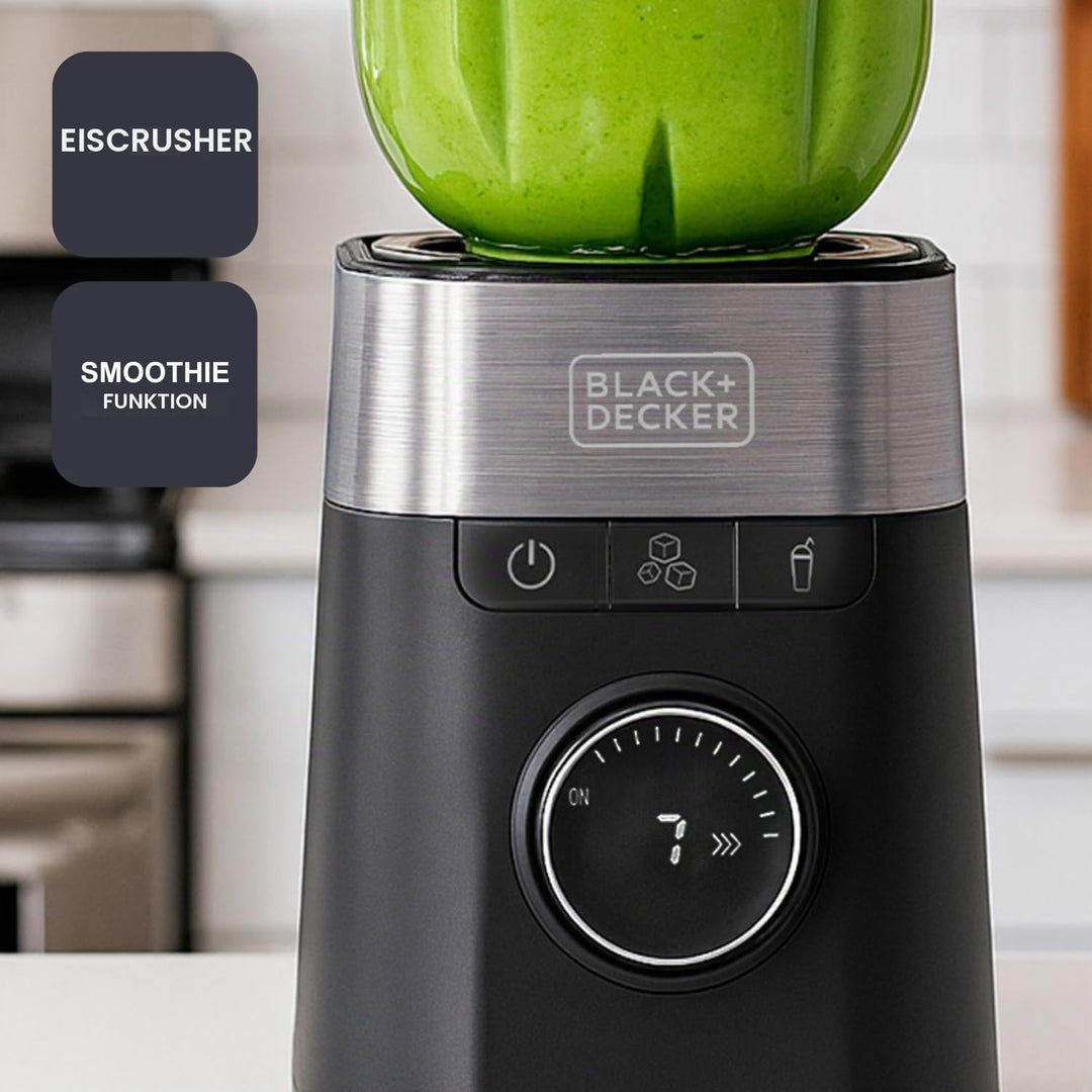 Black+Decker - Standmixer BXJB1201E 2200W | 2,2L Glasbehälter | 8 Geschwindigkeiten | 6 Edelstahlkli