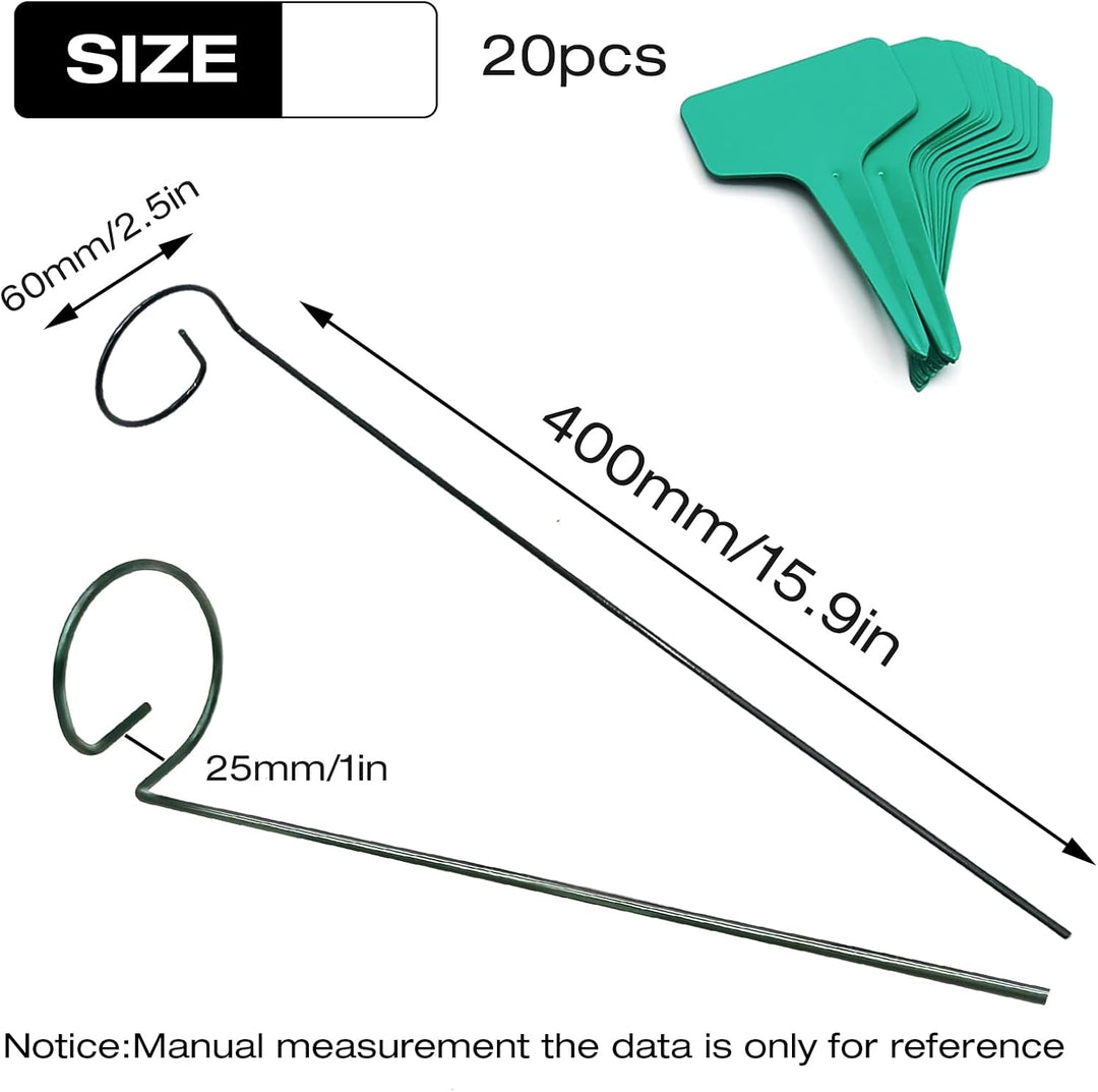 20 Stück Pflanze Unterstützung Pfähle, 40 cm / 15,9 Zoll Single Stiel Pflanze Unterstützung, für Ind