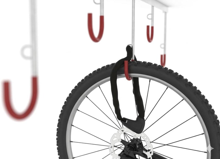 Hängeparksystem 3806 - Fahrradständer für 6 Fahrräder - Deckenmontage | Reihen-Hängeparker | Stahl v