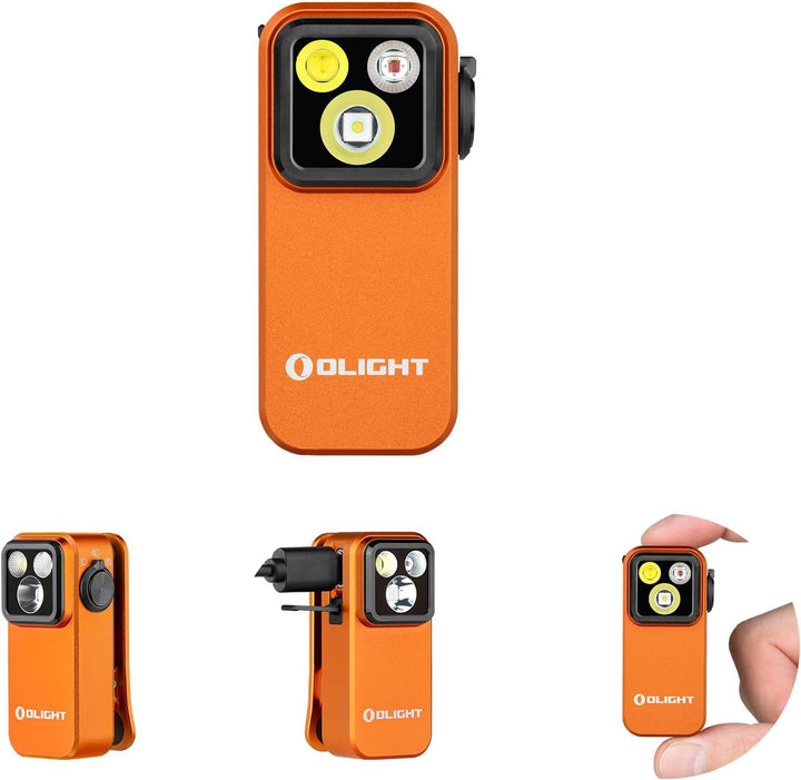 OLIGHT Oclip Pro Mini LED Taschenlampe mit Flutlicht, fokussiertes Licht und Rotlicht,500 LM helle U