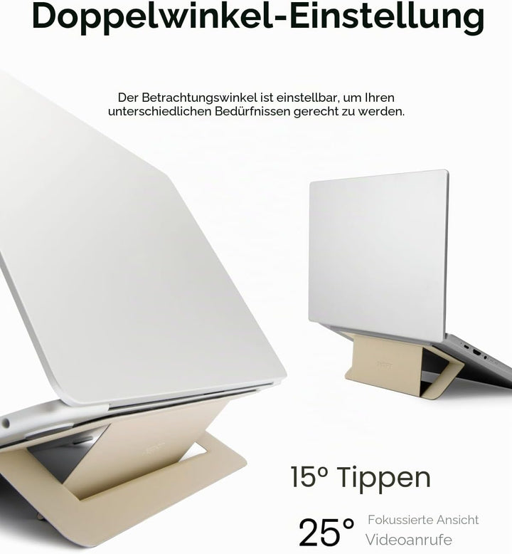 MOFT Invisible Airflow Laptopständer, mit Offenem Design für Wärmeableitung, Einstellbare Doppelwink