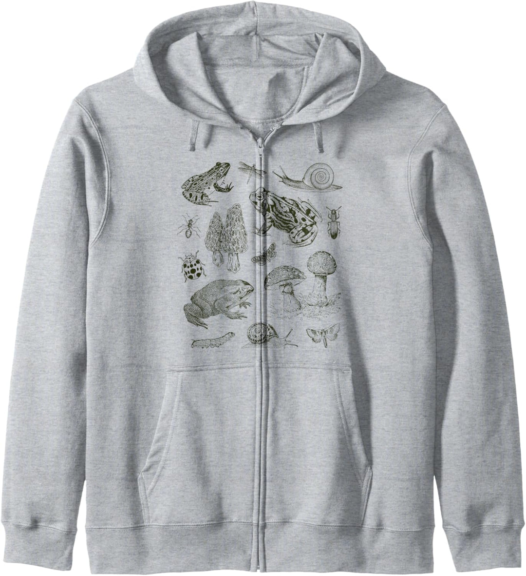 Frog Mushroom 90s Vintage Dark Academia Aesthetic Biology Kapuzenjacke