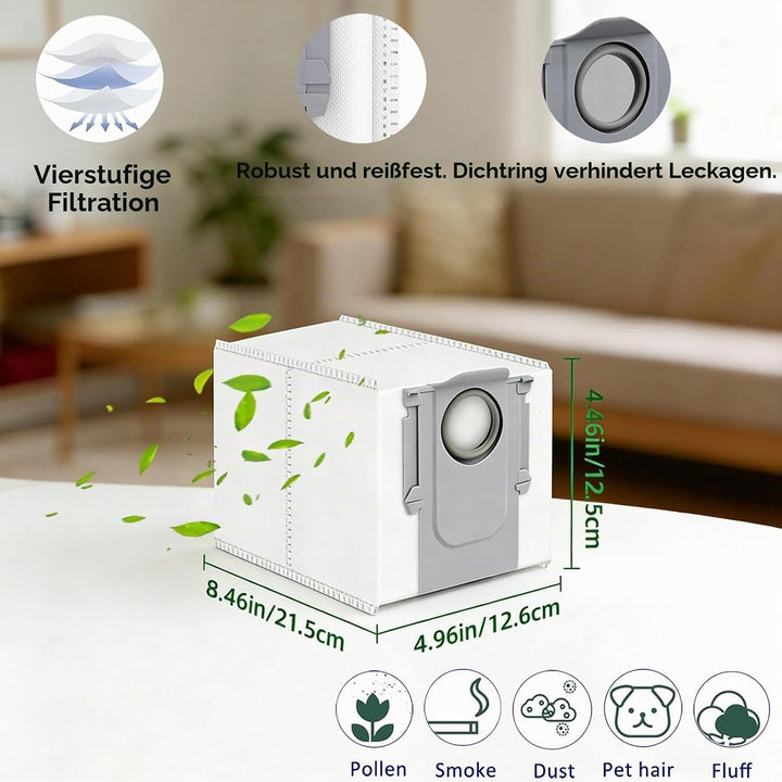 Zubehör für Roborock S8 MaxV Ultra / S8 Max Ultra, 4 Hauptbürste, 4 Wischtücher, 4 Filter, 6 Staubbe