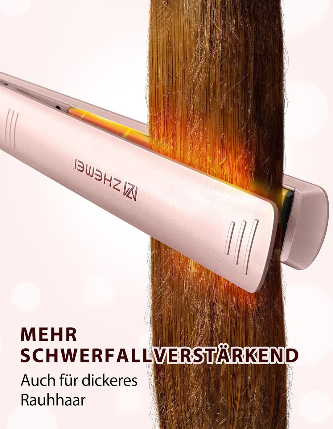 Glätteisen, Haarglätter &amp; Reisebügeleisen – 1Zoll Keramik Ionen LED 6Temp 130‑230°C DualVolt (110‑24