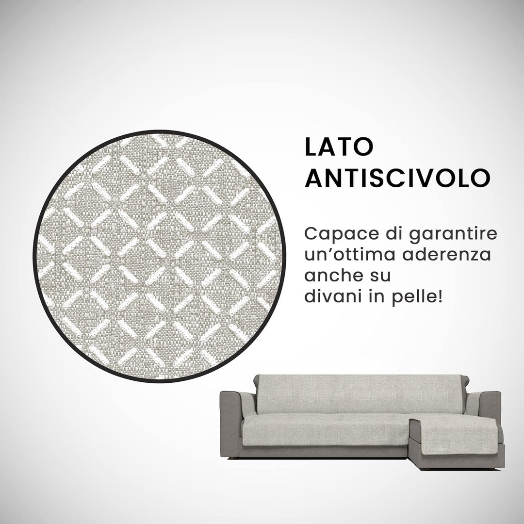 Komfort-Antigleiten-Sofa-Decke mit chaiselongue,290cm, beige 290 cm Beige, 290 cm Beige