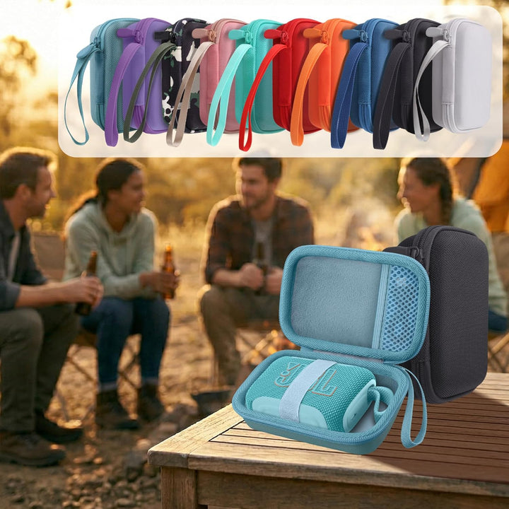 co2CREA Hart Reise Schutz Hülle Etui Tasche für JBL GO 4 /JBL GO 3 Eco/JBL GO 3 Ultra tragbarer Blue