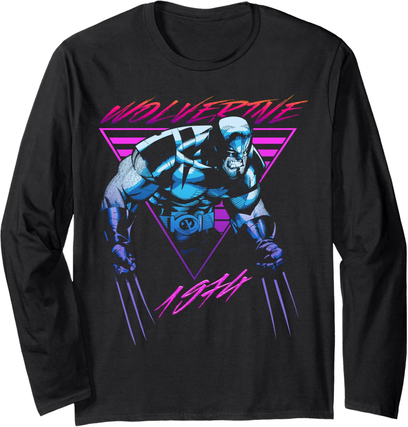 Marvel X-Men Wolverine Neon Retro Logan Langarmshirt