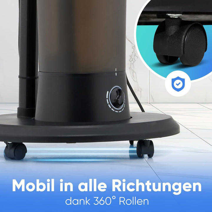 ProfiCare® Ventilator leise mit Luftbefeuchter | Schwenkfunktion | Höhe und Winkel verstellbar | 3 S