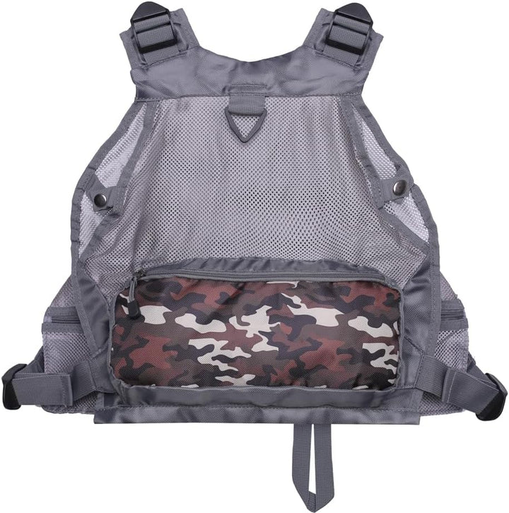Kylebooker Fliegenfischen Weste Angelweste Einstellbare Grösse Maschen Multi-Taschen Jacke Einheitsg