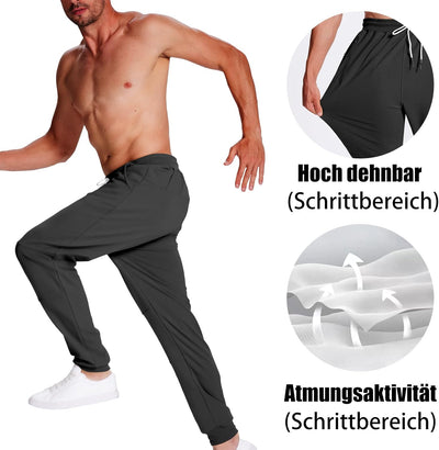 FEDTOSING Jogginghose Herren Fitness Spotshose Slim Fit Trainingshose Sweatpants Chino Baumwolle Tas