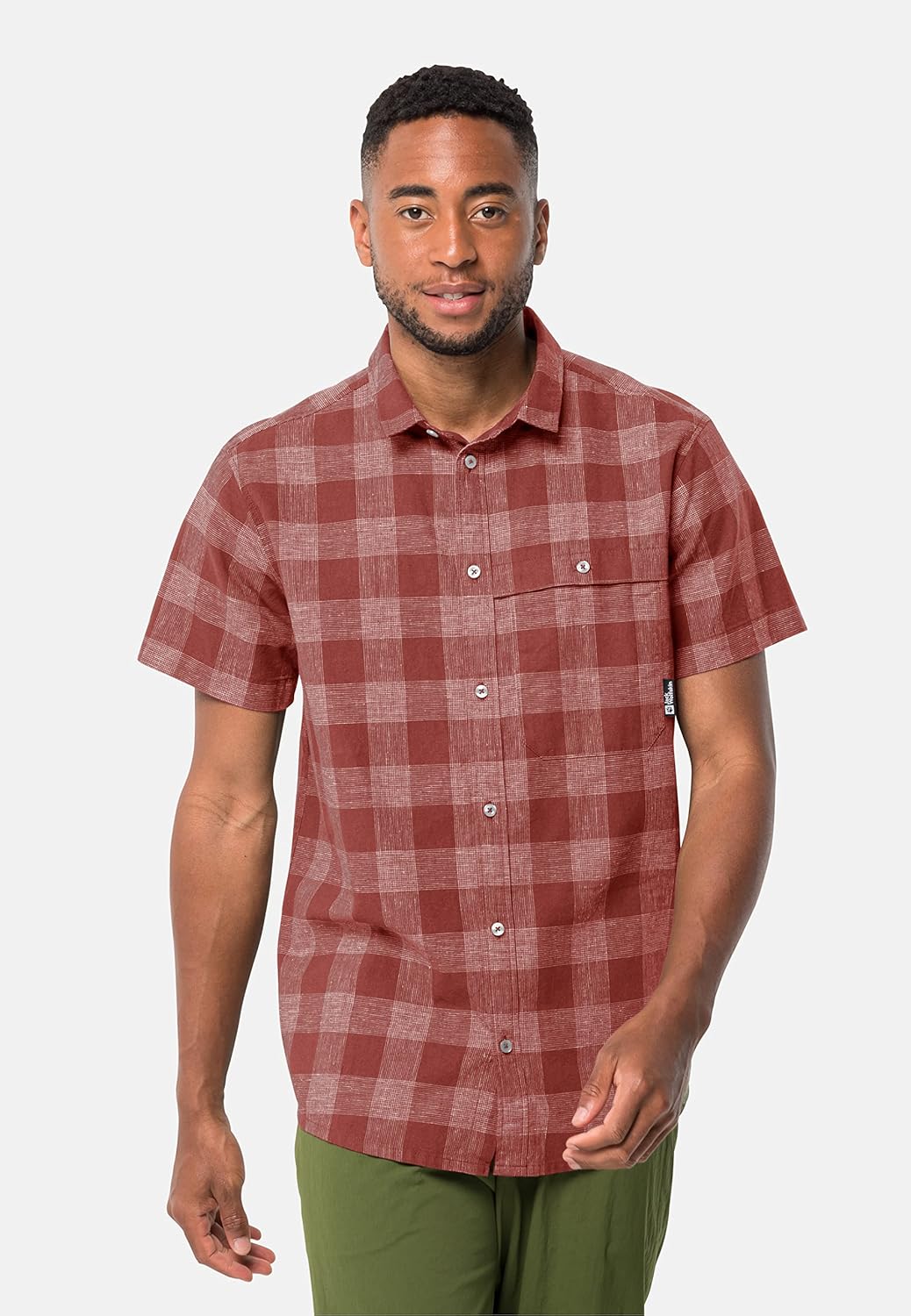 Jack Wolfskin Herren Highlands M Shirt Shortsleeve M Barn Red, M Barn Red