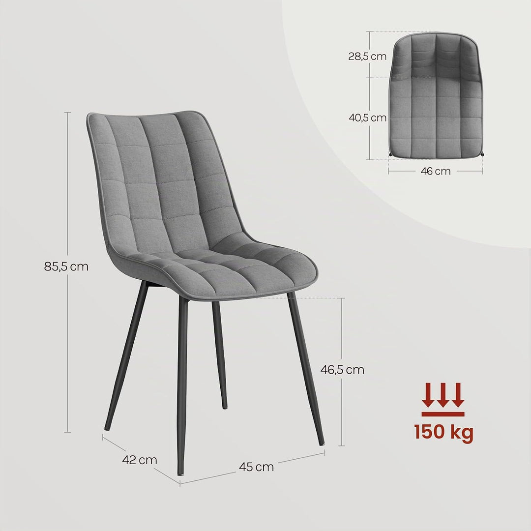 WOLTU Esszimmerstühle 2er Set, für Wohnzimmer Küche Esszimmer, Küchenstühle gepolstert mit Rückenleh