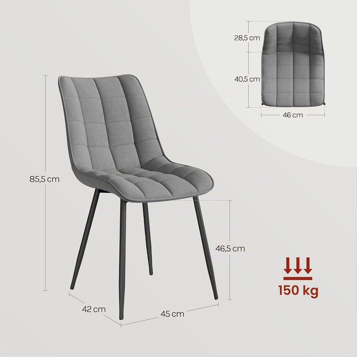 WOLTU Esszimmerstühle 2er Set, für Wohnzimmer Küche Esszimmer, Küchenstühle gepolstert mit Rückenleh