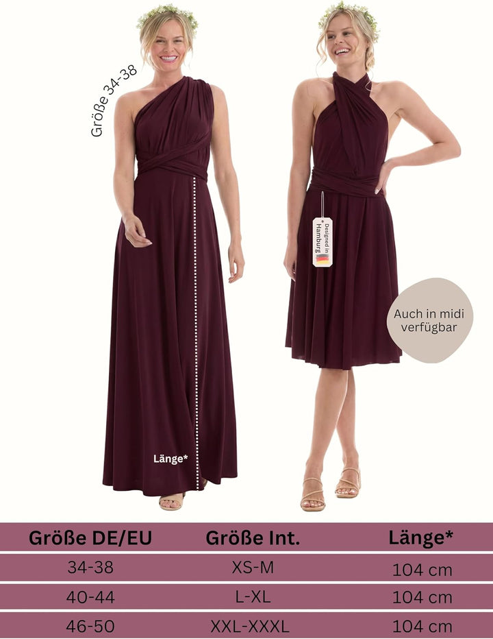 Juvell Brautjungfernkleider lang - Infinity Dress Maxi - Abendkleider elegant-festlich - Multiway-Wi