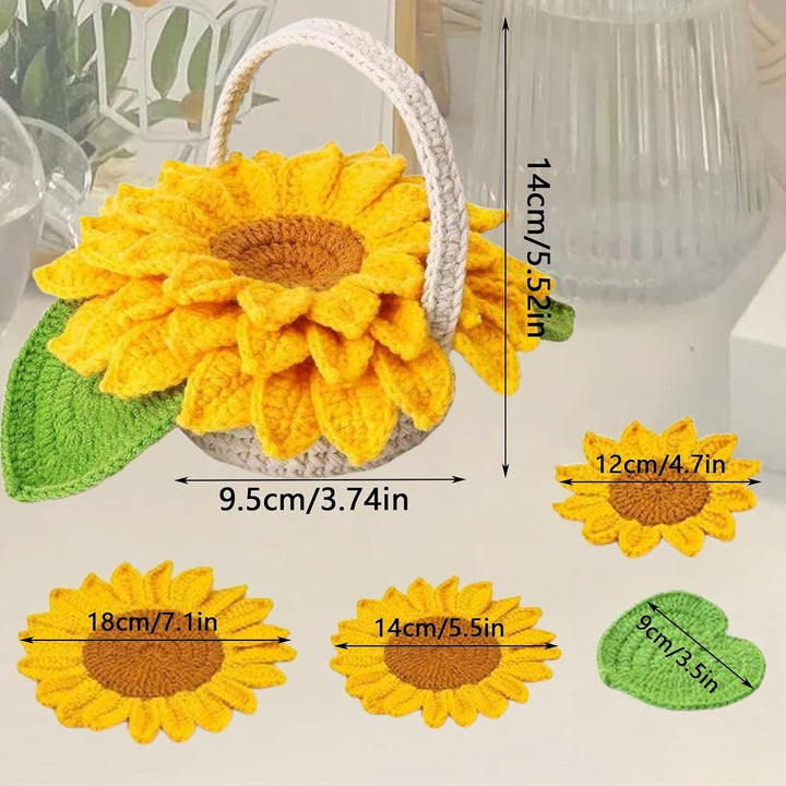 JAWAI Häkelset für Anfänger, komplettes Strickset mit Tutorial, Botanische Untersetzer für Tischdeko