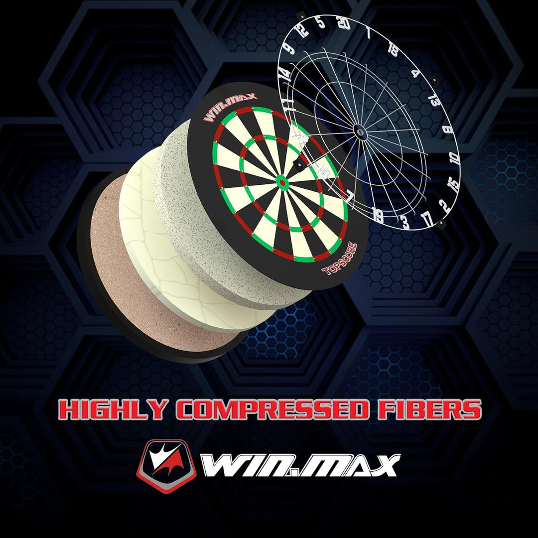 WIN.MAX Dartscheibe Kork Dartscheibe mit Pfeilen Offizielles Steeldartscheibe Dartscheibe Steeldart